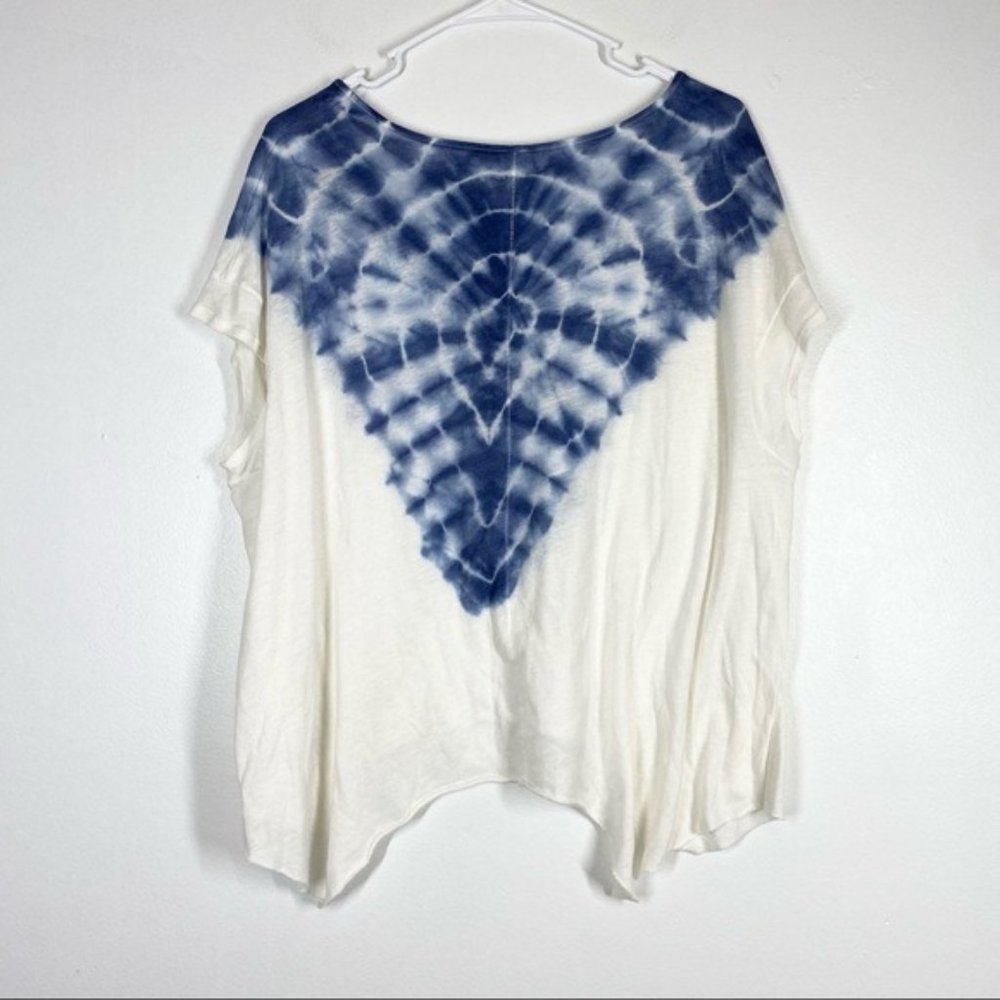 FREE PEOPLE Tie Dye Sharkbite Hem Tee Top Small - Picture 5 of 6